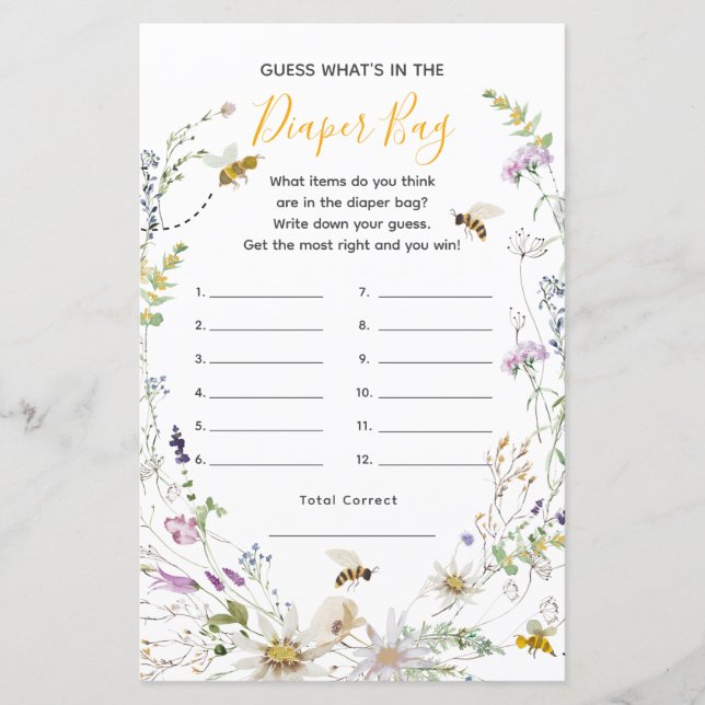 Lámina Una pequeña abeja de miel flor silvestre Qué hay e (Anverso)