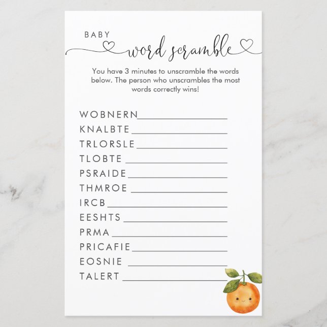 Lámina Una pequeña palabra de clementine Naranja cutie (Anverso)