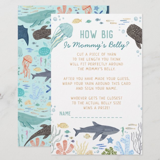 Lámina Under The Sea How Big Is Mommy’s Belly Game (Anverso / Reverso)