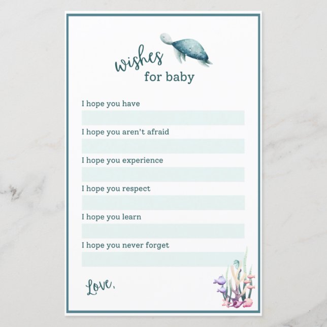 Lámina Under the Sea Wishes for Baby  (Anverso)