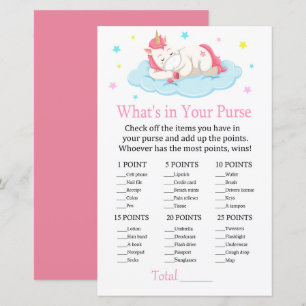 Lámina Unicorn Qué hay en tu juego de bolsos