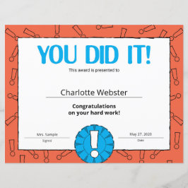 Lámina Usted lo hizo entrega del certificado de logro PDF