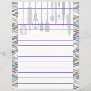 Lámina Utensilios de cocina de cocina retro zigzag Chevro