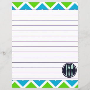 Lámina Utensilios de cocina de cocina retro Zigzag Chevro