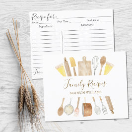 Lámina Utensilios de Cocina para Recetas Familiares