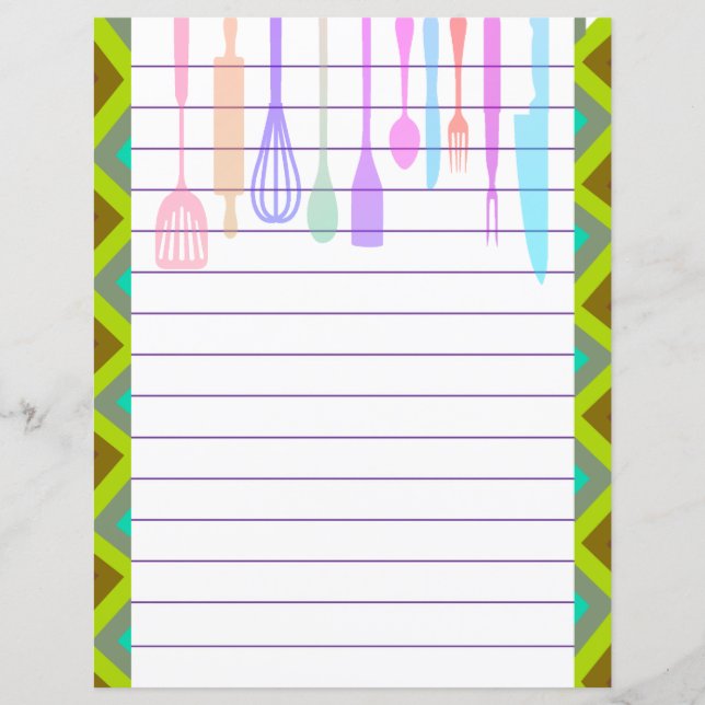 Lámina Utensilios de cocina retro (Anverso)