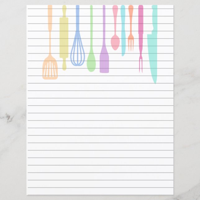 Lámina Utensilios de cocina retro (Anverso)