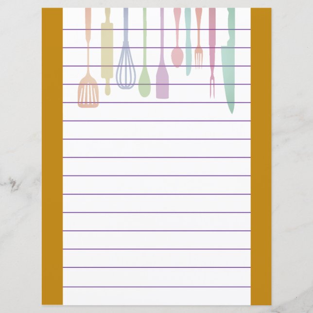 Lámina Utensilios de cocina retro (Anverso)