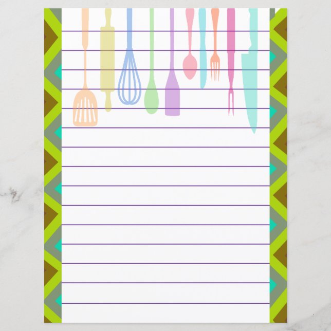 Lámina Utensilios de cocina retro (Anverso)