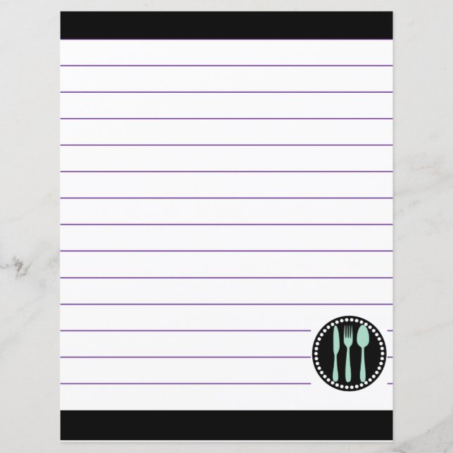 Lámina Utensilios de Cocina Retro Estilo Zigzag Chevron (Anverso)