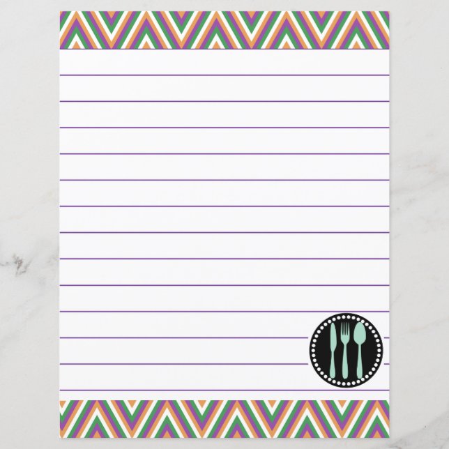 Lámina Utensilios de Cocina Retro Estilo Zigzag Chevron (Anverso)