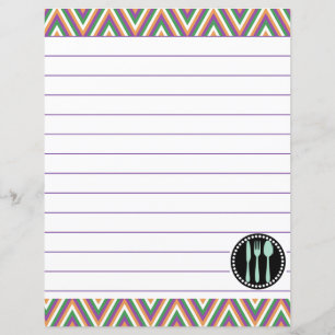 Lámina Utensilios de Cocina Retro Estilo Zigzag Chevron
