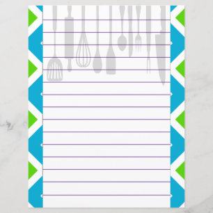 Lámina Utensilios de Cocina Retro Estilo Zigzag Chevron