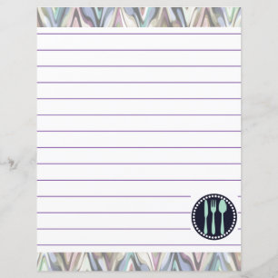 Lámina Utensilios de cocina retro Zigzag Chevron