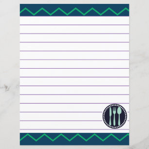 Lámina Utensilios de cocina retro Zigzag Chevron