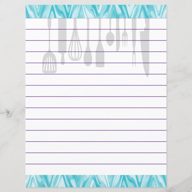 Lámina Utensilios de cocina Zigzag Chevron Retro (Anverso)