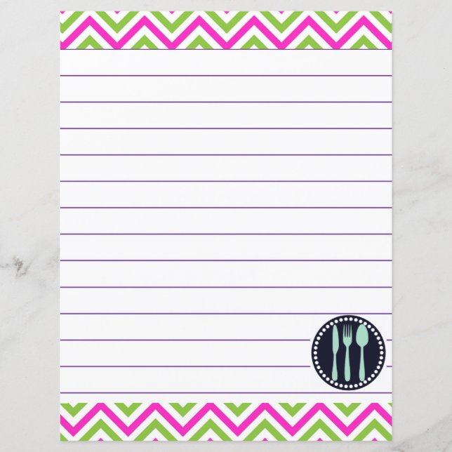 Lámina Utensilios de cocina Zigzag Chevron Retro (Anverso)