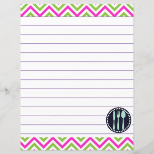 Lámina Utensilios de cocina Zigzag Chevron Retro