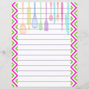 Lámina Utensilios de cocina Zigzag Chevron Retro