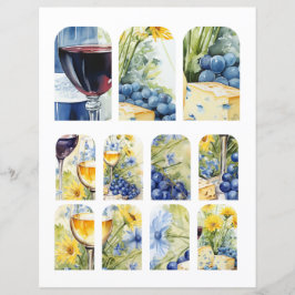 Lámina Uvas azules de queso de vino 1: 1 de 4