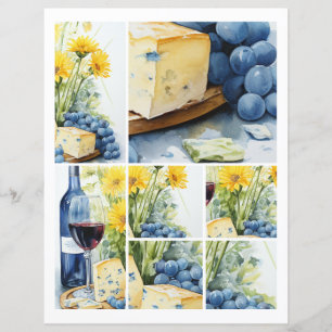 Lámina Uvas azules de queso de vino 1: 2 de 4