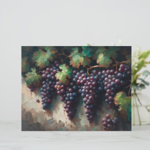 Lámina Uvas moradas Papel de cartón para pintura de aceit