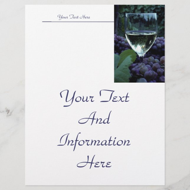 Lámina Uvas Y Letterhead De Vino (Anverso)