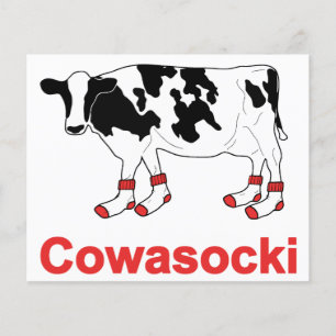 Lámina Vaca lechera en calcetines - Vaca Cowasocki un sop