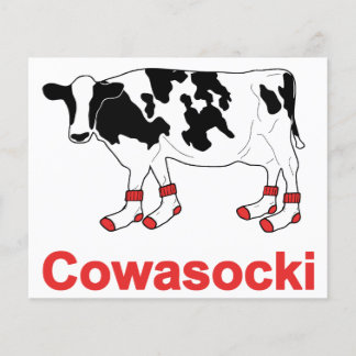 Lámina Vaca lechera en calcetines - Vaca Cowasocki un sop