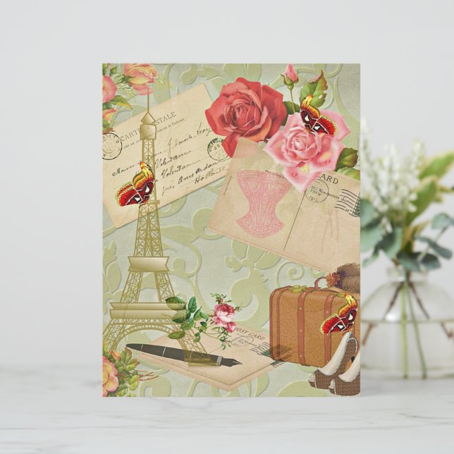 Lámina Vacaciones Vintage en París (Anverso de pie)