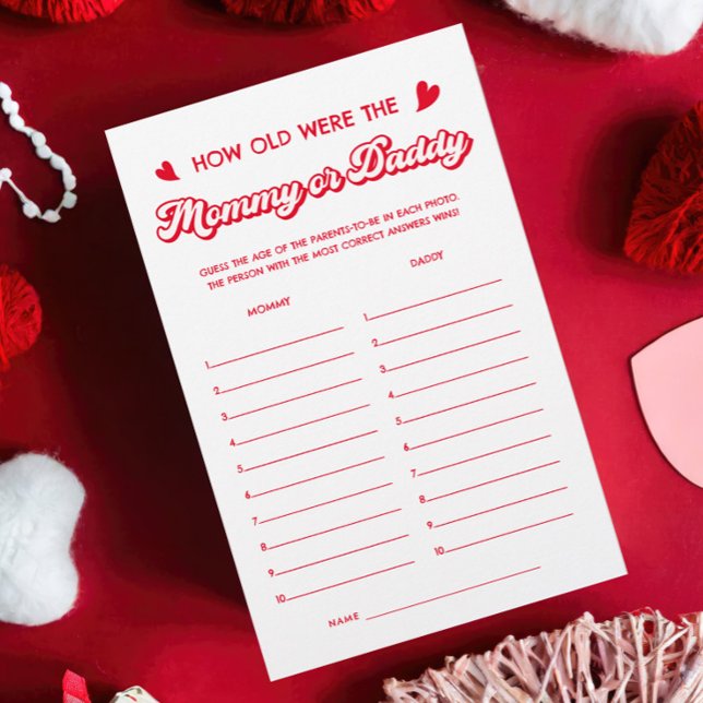 Lámina Valentine Baby Shower Adivinar a la mami de edad j (Subido por el creador)