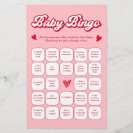 Lámina Valentine Baby Shower Find the Guest Bingo Game