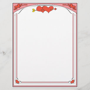 Lámina Valentine Hearts Letterhead