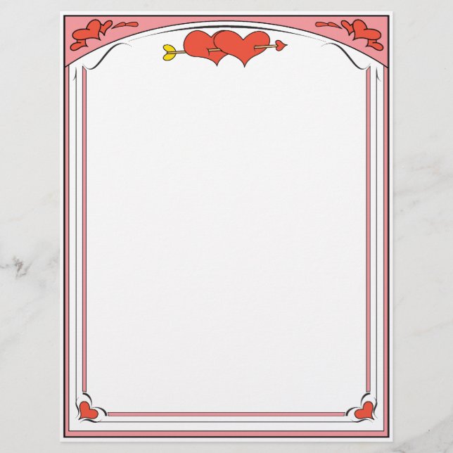 Lámina Valentine Hearts Letterhead (Anverso)