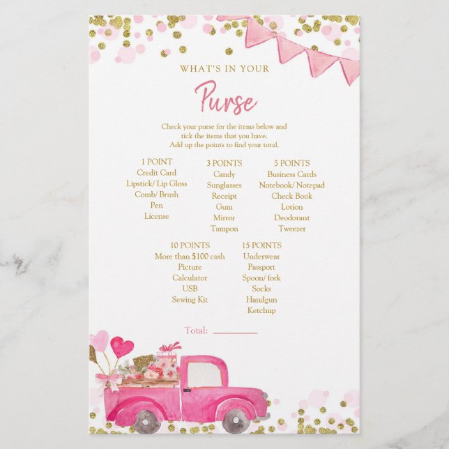 Lámina Valentine Truck Squerido ¿Qué hay en tu bolsillo? (Anverso)