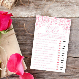 Lámina Valentine's Day Baby Shower Guess Who Game