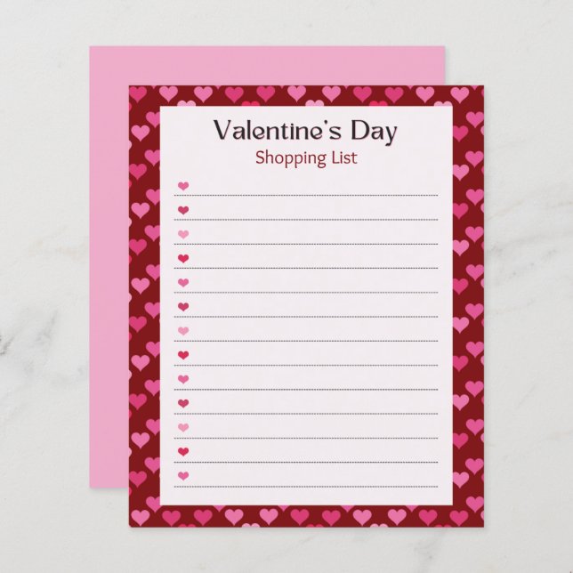 Lámina Valentine's Day Notepad (Anverso / Reverso)