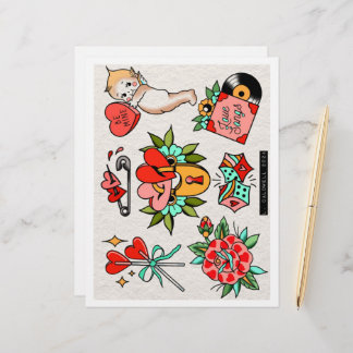 Lámina Valentines Tattoo Flash