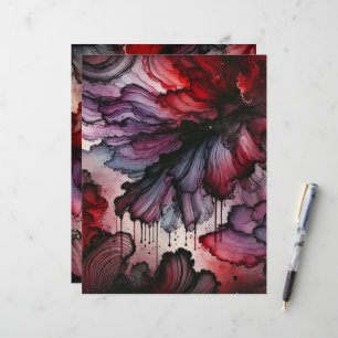 Lámina Vampiro Sangre Halloween Alcohol Ink Scrapbook