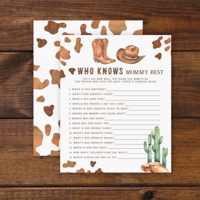 Lámina Vaquero acuarela occidental - quién conoce mejor a (Subido por el creador)