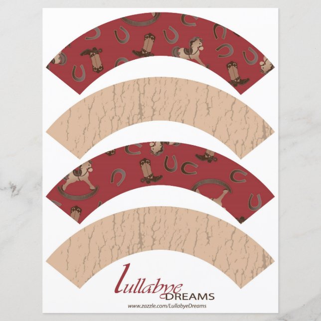 Lámina Vaquero Bebé Cupcake Wraper (Anverso)