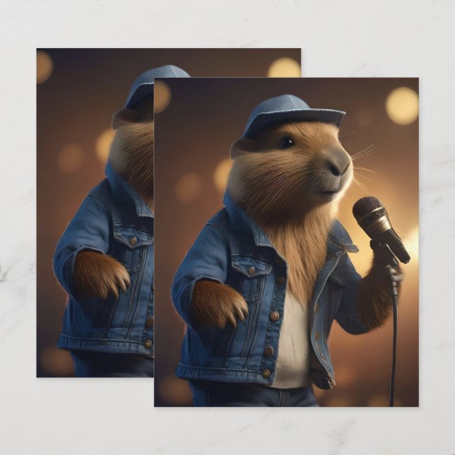 Lámina "Vaquero de Capybara: Serenading the Wild West" (Anverso / Reverso)
