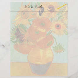 Lámina Vasa de vida fija con doce girasoles de Van Gogh