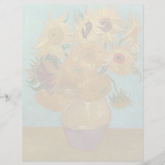 Lámina Vase con 12 girasoles de Vincent Van Gogh (Anverso)