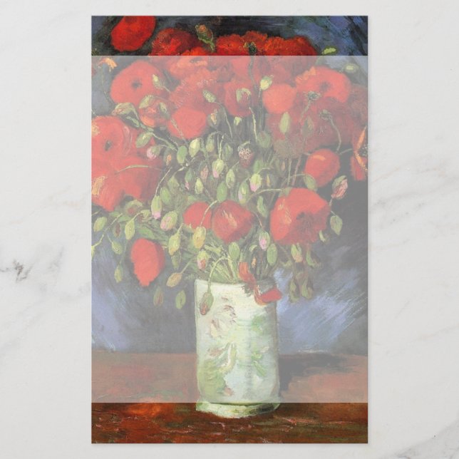 Lámina Vase con los pipetas rojos de Vincent van Gogh (Anverso)