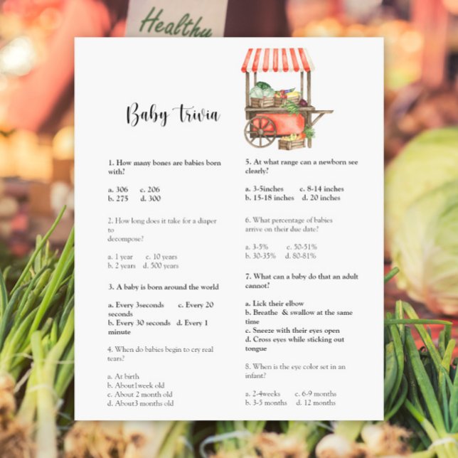 Lámina Vegetables baby shower Baby Trivia Game (Subido por el creador)