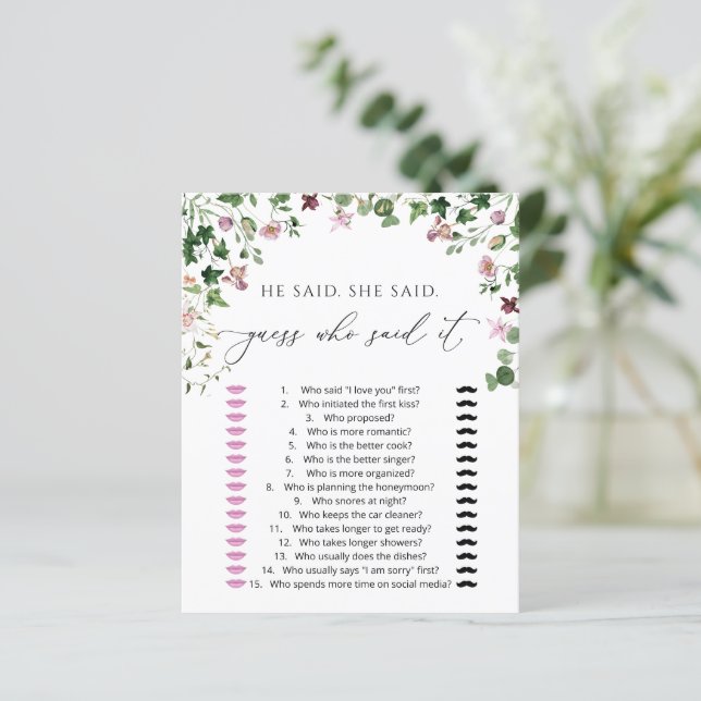 Lámina Vegetación acuática Dijo, dijo Shower Game (Anverso de pie)