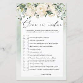 Lámina Vegetación de rosas blancas sobre o bajo juego de 