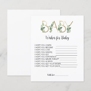 Lámina Vegetación Floral Baby Shower Wish For Baby Advice
