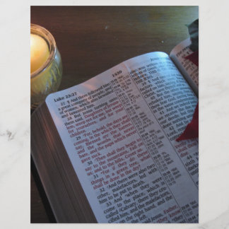 Lámina Velas, Biblia y Poinsetta